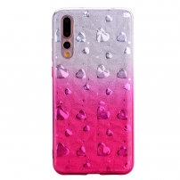 Carcasă din plastic inimioare, pentru Huawei P20 Pro - roz