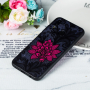 Carcasă din plastic floare mare cu broderie, pentru Huawei P20 Lite - negru