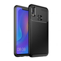Carcasă din plastic cu textură carbon, pentru Huawei Nova 3i - negru