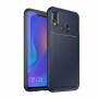 Carcasă din plastic cu textură carbon, pentru Huawei Nova 3i - albastru închis