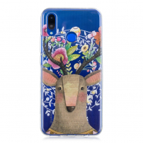 Carcasă din plastic cerb cu flori, pentru Huawei Nova 3 - transparent