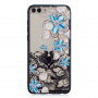 Carcasă din plastic întărit Floare albastră, pentru Huawei P Smart - transparent