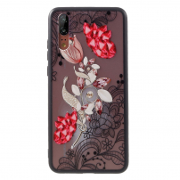 Carcasă din plastic întărit flori roz, pentru Huawei P20 - transparent