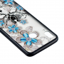 Carcasă din plastic întărit albastru flori, pentru Huawei Nova 3 - transparent