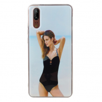 Carcasă din plastic nu nisip plutitor, fată în costum de baie, pentru Huawei P20 - naturală