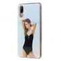 Carcasă din plastic nu nisip plutitor, fată în costum de baie, pentru Huawei P20 - naturală