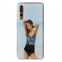 Husă tip clepsidră Fată în costum de baie, pentru Huawei P20 Pro - albastru deschis