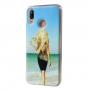 Husă tip clepsidră Fată pe plajă, pentru Huawei P20 Lite - albastru-verde