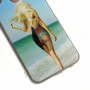 Husă tip clepsidră Fată pe plajă, pentru Huawei P20 Lite - albastru-verde