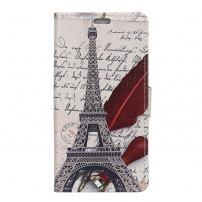 Husă flip Turnul Eiffel pentru Honor 10 Lite - alb