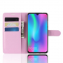 Husă flip cu textură de piele, pentru Honor 10 Lite / Huawei P Smart (2019) - roz