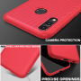 Carcasă din silicon cu textură ca materialul textil, pentru Honor 10 Lite / Huawei P Smart (2019) - roșu