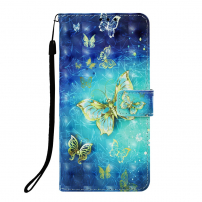 Husă flip fluturi, pentru Huawei P30 Pro - albastru