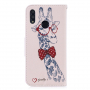Husă flip girafă, pentru Huawei P Smart (2019) / Honor 10 Lite - roz vechi