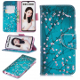 Husă flip pom în floare, pentru Huawei P Smart (2019) / Honor 10 Lite - albastru