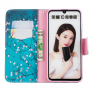 Husă flip pom în floare, pentru Huawei P Smart (2019) / Honor 10 Lite - albastru