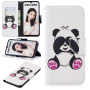 Husă flip panda pentru Honor 10 Lite / Huawei P Smart (2019) - alb