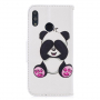 Husă flip panda pentru Honor 10 Lite / Huawei P Smart (2019) - alb