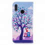 Husă flip copac a bufnițe pentru Honor 10 Lite / Huawei P Smart (2019) - colorat
