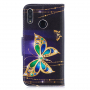 Husă flip Fluture, pentru Honor 10 Lite / Huawei P Smart (2019) - negru