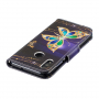 Husă flip Fluture, pentru Honor 10 Lite / Huawei P Smart (2019) - negru