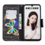Husă flip Fluture, pentru Honor 10 Lite / Huawei P Smart (2019) - negru