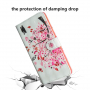 Husă flip roz copac, pentru Honor 10 Lite / Huawei P Smart (2019) - alb