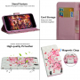 Husă flip roz copac, pentru Honor 10 Lite / Huawei P Smart (2019) - alb