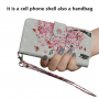 Husă flip roz copac, pentru Honor 10 Lite / Huawei P Smart (2019) - alb