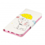 Husă flip elefant, cu umbrelă, pentru Huawei P30 Lite - alb