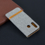 Husă flip cu denim și piele, pentru Huawei P30 Lite - gri