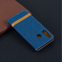 Husă flip cu denim și piele, pentru Huawei P30 Lite - albastru închis