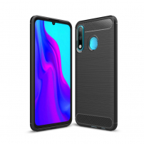 Carcasă din plastic cu textură șlefuită, pentru Huawei P30 Lite - negru