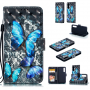 Husă flip fluture albastru, pentru Huawei P30 - negru