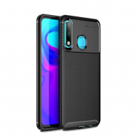 Carcasă din plastic cu textură carbon, pentru Huawei P30 Lite - negru