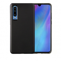 Carcasă din plastic cu textură carbon, pentru Huawei P30 - negru