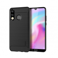 Carcasă Mofi cu textură șlefuită, pentru Huawei P30 Lite - negru