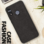 Carcasă cu textură ca materialul textil, pentru Huawei P Smart (2019) / Honor 10 Lite - negru