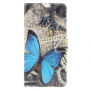 Husă flip fluture albastru, pentru Huawei P30 Lite - gri