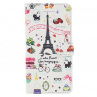 Husă flip Turnul Eiffel pentru Huawei P30 Lite - alb