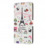 Husă flip Turnul Eiffel pentru Huawei P30 Lite - alb