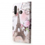 Husă flip Turnul Eiffel pentru Huawei P30 Lite - roz