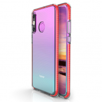 Carcasă antișoc transparentă, cu ramă, pentru Huawei P30 Lite - roșu