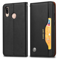 Husă flip tip portofel, pentru Huawei P30 Lite - negru