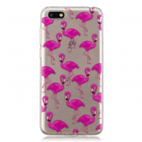 Carcasă din plastic flamingo, pentru Huawei Y5 (2018) - transparent