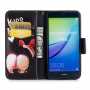 Husă flip Sărută-mă, pentru Huawei P10 Lite - negru