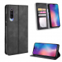 Husă flip din piele, vintage, pentru Xiaomi Mi 9 - negru
