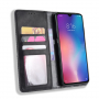 Husă flip din piele, vintage, pentru Xiaomi Mi 9 - negru