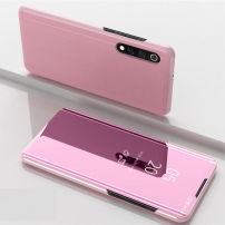 Husă flip tip oglindă, pentru Xiaomi Mi 9 - roz-auriu