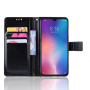 Husă tip portofel, din piele, pentru Xiaomi Mi 9 - negru